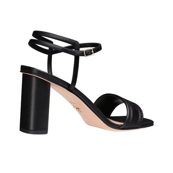 DIOR Dway Stylish Sandal 8cm Women's Black-4