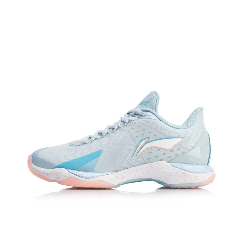 LiNing Raid 3 Cushioning Breathable Abrasion Resistant Slip Resistant Low Top Badminton Shoes Women's Light Blue-0