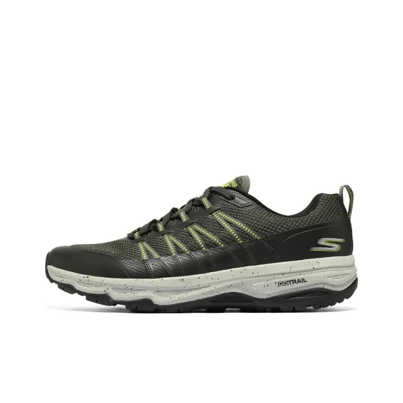 Skechers Go Run Trail Altitude Breathable Low Top Running Shoes Men's Black Green-0