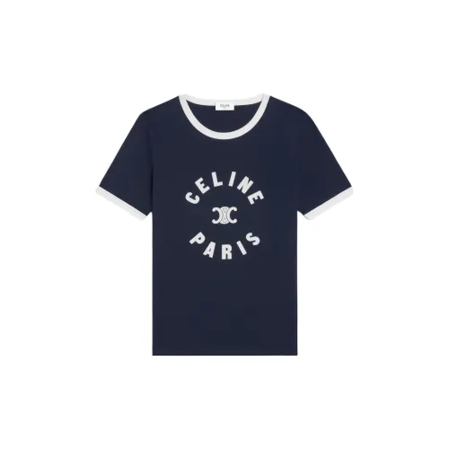 CELINE T-Shirts Women's Gasoline Blue