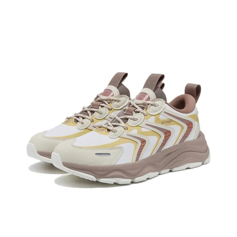 XTEP Chibi 1.0 Casual Shoes Men Low Top Sail White/Tea White/Brown Gray/Yellow-1