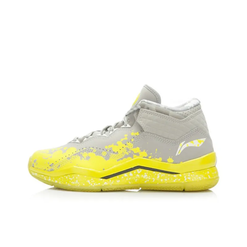 LiNing WOW 3 Way Of Wade 3 Lemon Drop Mid Top Basketball Shoes Men's Gray Yellow-0