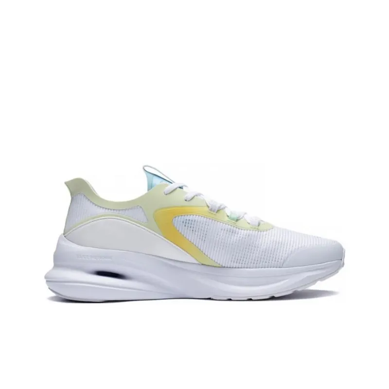 LiNing Stamp Cloud Durable Breathable Low Top Running Shoes White Green-1