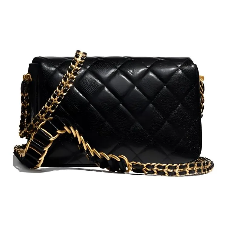 CHANEL Classic Flap CF Coin Collection Grain Embossed Calfskin Flap Bag, Shoulder Bag, Crossbody Bag Women's Black-1