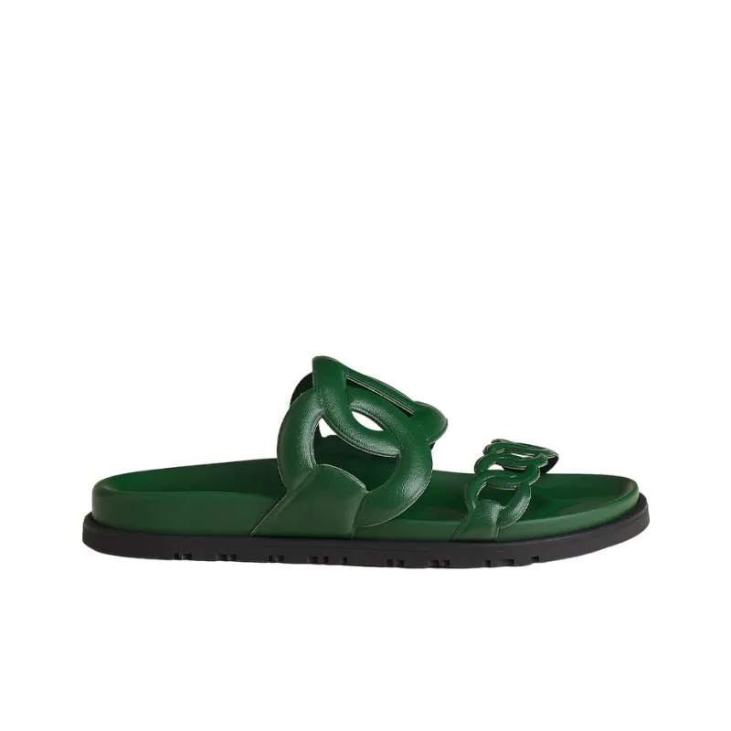 HERMES Extra Stylish Sandals Women's Green-1