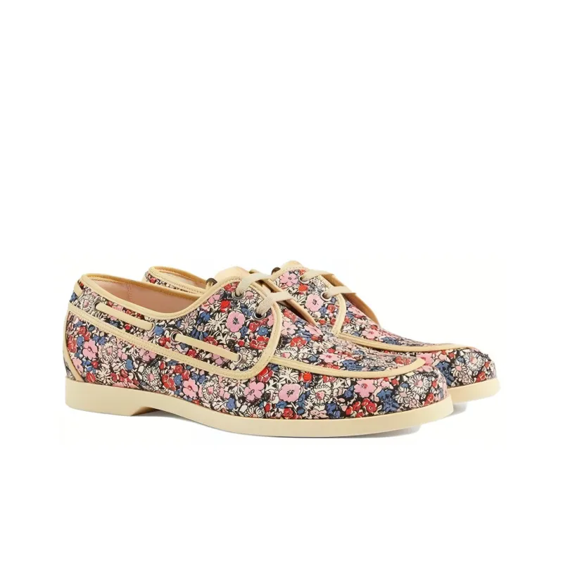 GUCCI Liberty Boat Shoes Men's Beige Red Blue-1