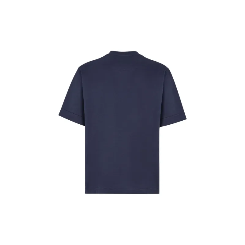 FENDI Logo Embroidered Short Sleeved T Shirt-1