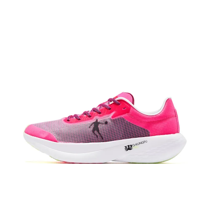QIAODAN Flying Shadow PB1.0 Durable Breathable Low Top Running Shoes Men's Pink Green-0
