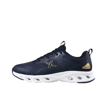 XTEP Shock Absorption Spinning 9.0 Cushioning Wear Resistant Low Top Running Shoes Men's Black Gold