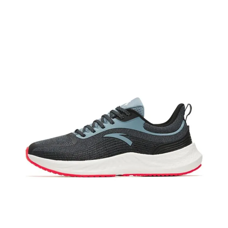 Anta Martian Foam Cushioning, Slip Resistant, And Abrasion Resistant Low Top Running Shoes Men's Black Gray Blue-0