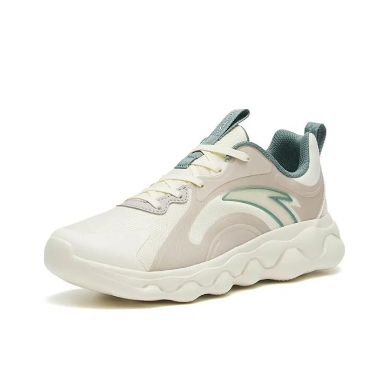 Anta Sheepskin Cushioning, Slip Resistant, And Abrasion Resistant Low Top Running Shoes Men's White Gray Green-1