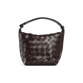 Bottega Veneta Intrecciato Calfskin Handbag, Shoulder Bag Women's Dark Brown