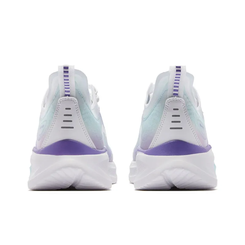QIAODAN Light Speed 2.0Plus Cushioning And Breathable Low Top Sprint Running Shoes Men's White Purple-3
