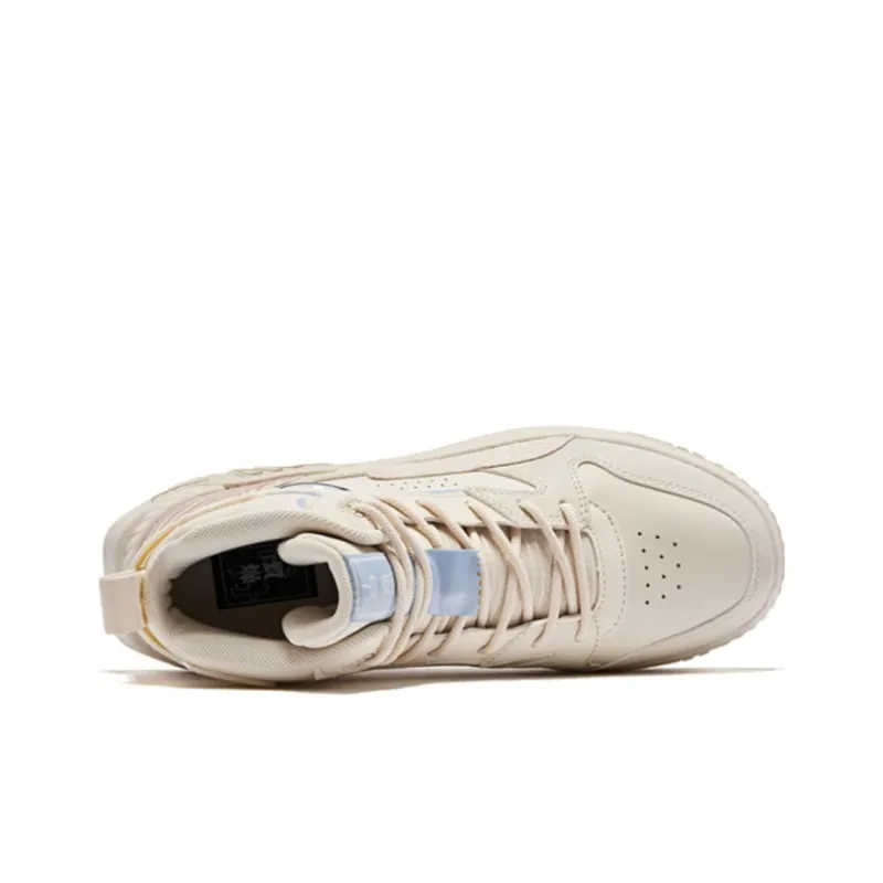 QIAODAN White Tiger 2.0 Lightweight Wear-resistant And Non-slip High-Top Skateboard Shoes Women's Vanilla Yellow-2