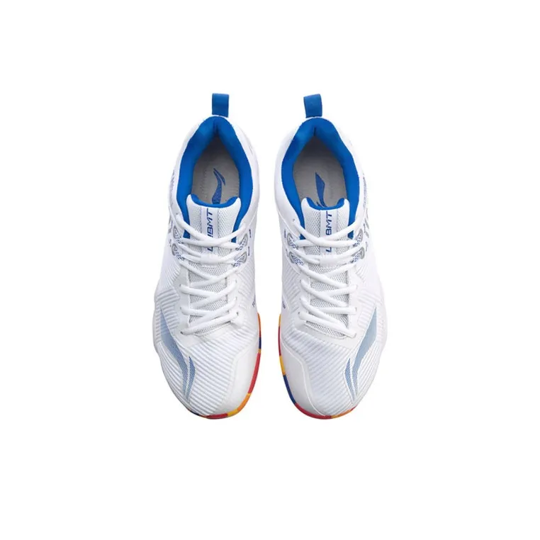 LiNing Anti Slip Wear Resistant Low Top Badminton Shoes Men's White-2