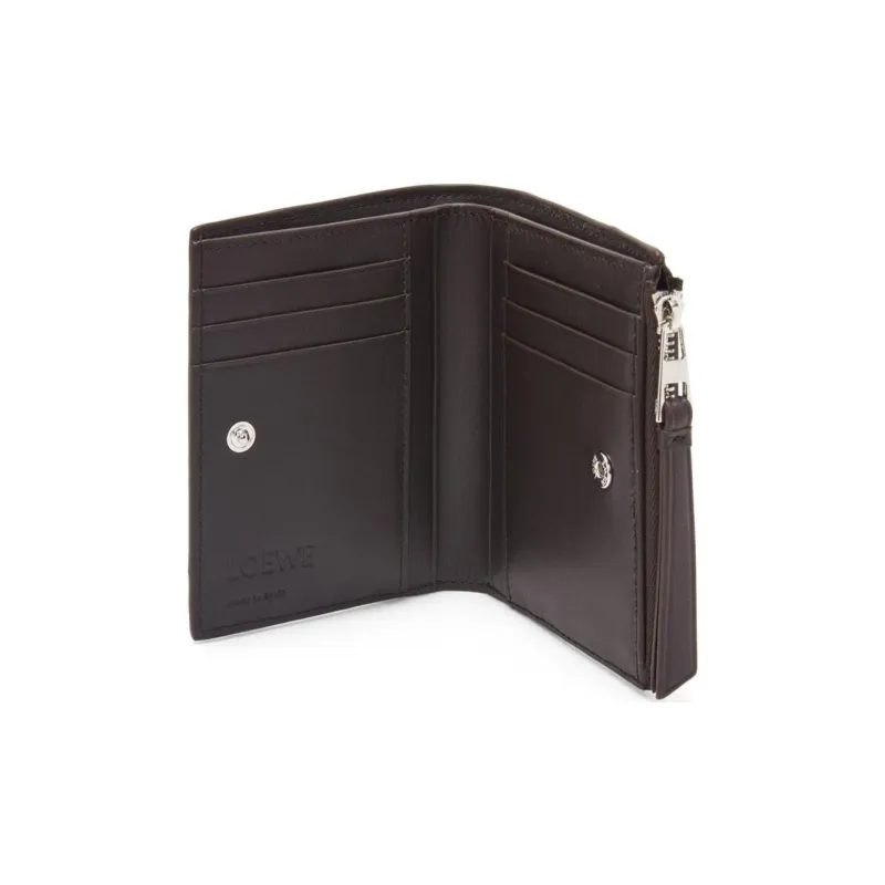 LOEWE Puzzle Calfskin Wallet Men's New Olive With Dark Brown Accents-2