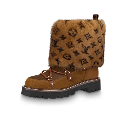 LOUIS VUITTON Territory Ankle Boots Women's Brown