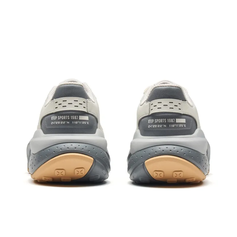 XTEP Star X Anti Slip Wear Resistant Low Top Sports Casual Shoes Men's Beige Gray-4