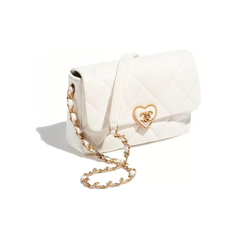 CHANEL Lambskin Flap Bag, Shoulder Bag, Crossbody Bag Trumpets Women's White-1