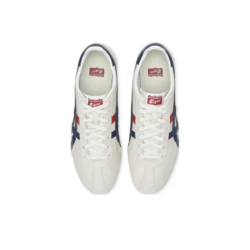 Onitsuka Tiger Runspark Cushioning, Slip Resistant, And Abrasion Resistant Low Top Running Shoes Unisex Silver White-3