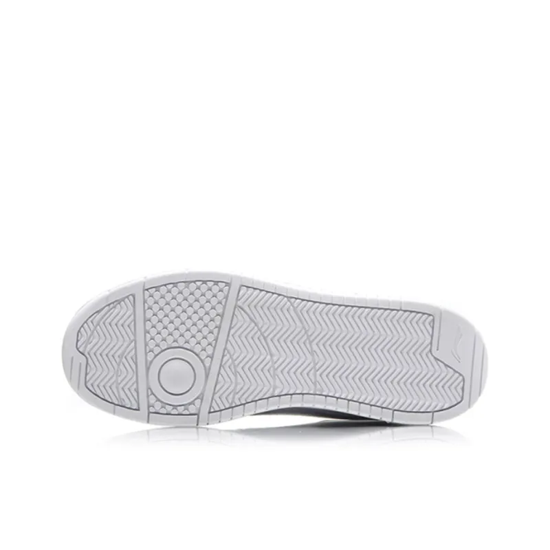 LiNing Knight Slip Resistant Shock Absorbers With Abrasion Resistant Properties Mid Top Skateboard Shoes Men's White-4