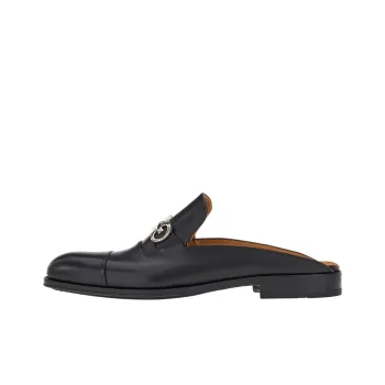 FERRAGAMO Gancini Leather Backless Loafers