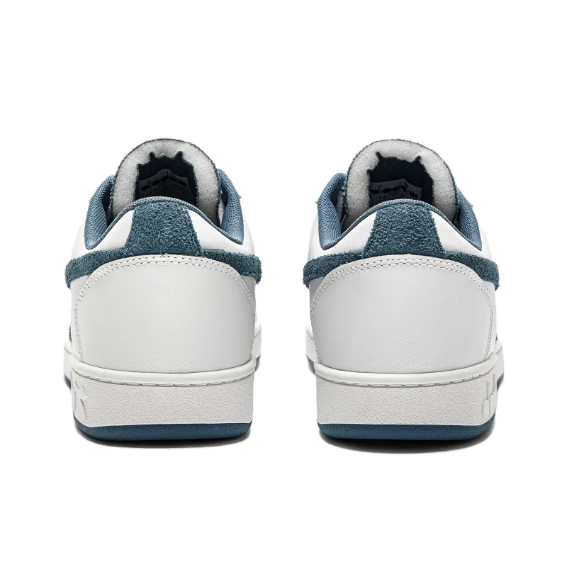 Diadora Magic Basket Lightweight Anti-Slip Low-Top Skateboard Shoes Unisex White Blue-4