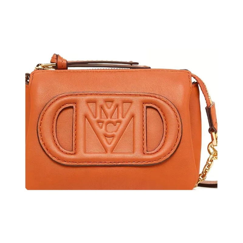 MCM Mode Travia Calfskin Leather Clutch Mini Women's Brown-4