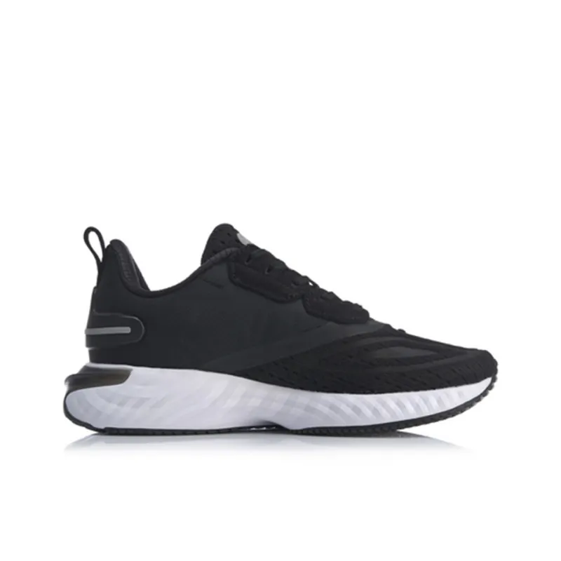 LiNing Cushioning Breathable Low-Top Running Shoes Women's Black White-1