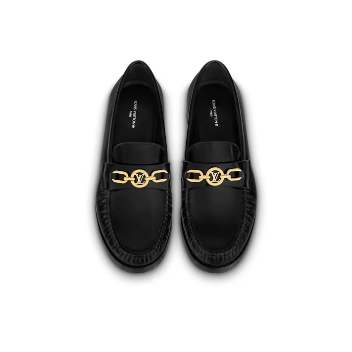 LOUIS VUITTON Major Loafers Casual Shoes Women's Black-3