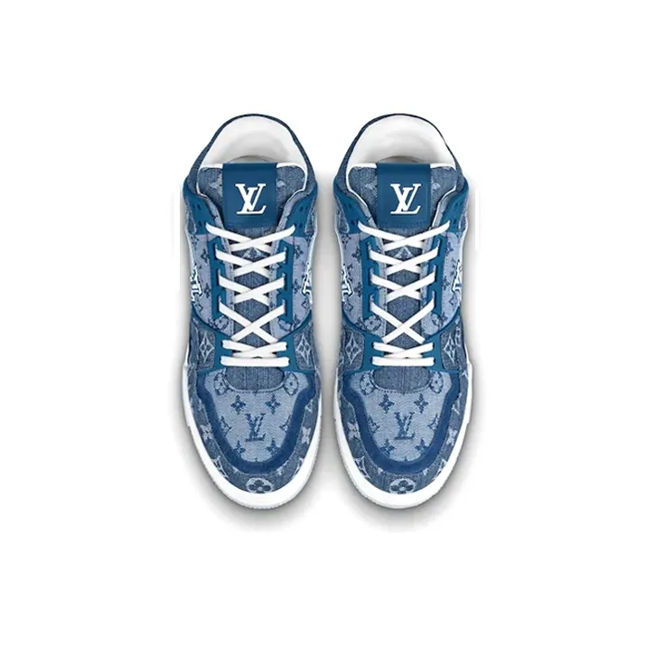 LOUIS VUITTON Trainer Ankle Sneakers 'Denim Monogram'-1