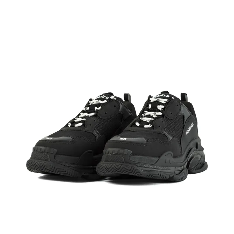 Balenciaga Triple S Black White Lace Women's-2