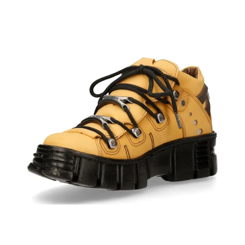 NEW ROCK High-Top Casual Shoes Unisex Yellow-1