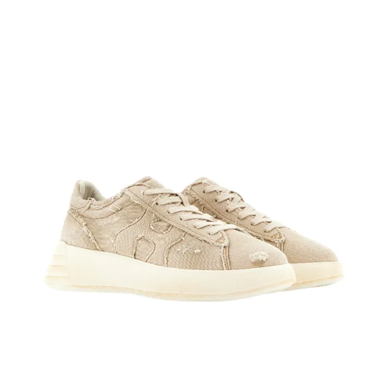 HOGAN Rebel Wear-Resistant Low-Top Sports Casual Shoes Women's Beige-1
