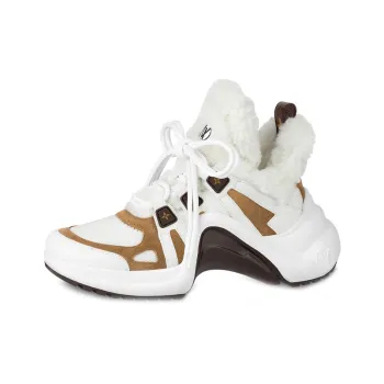 LOUIS VUITTON Lv Archlight Shearling Sneakers 'White Brown' Women's