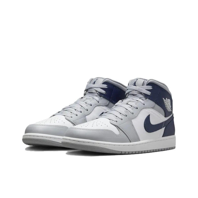Air Jordan 1 Mid 'Wolf Grey Midnight Navy'-2