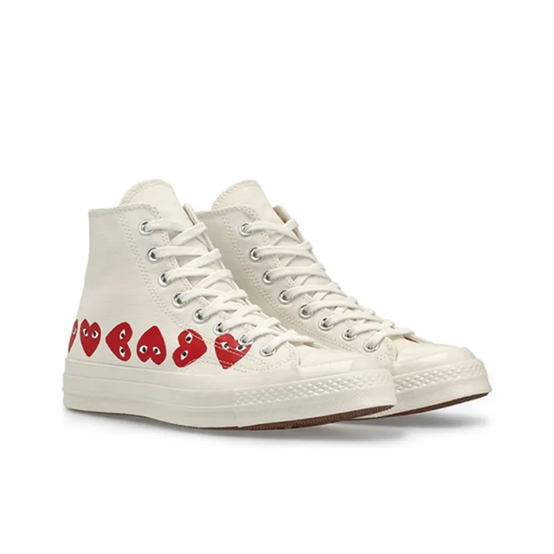 Converse Chuck Taylor All Star 70 Hi Comme Des Garcons Play Multi Heart White-2