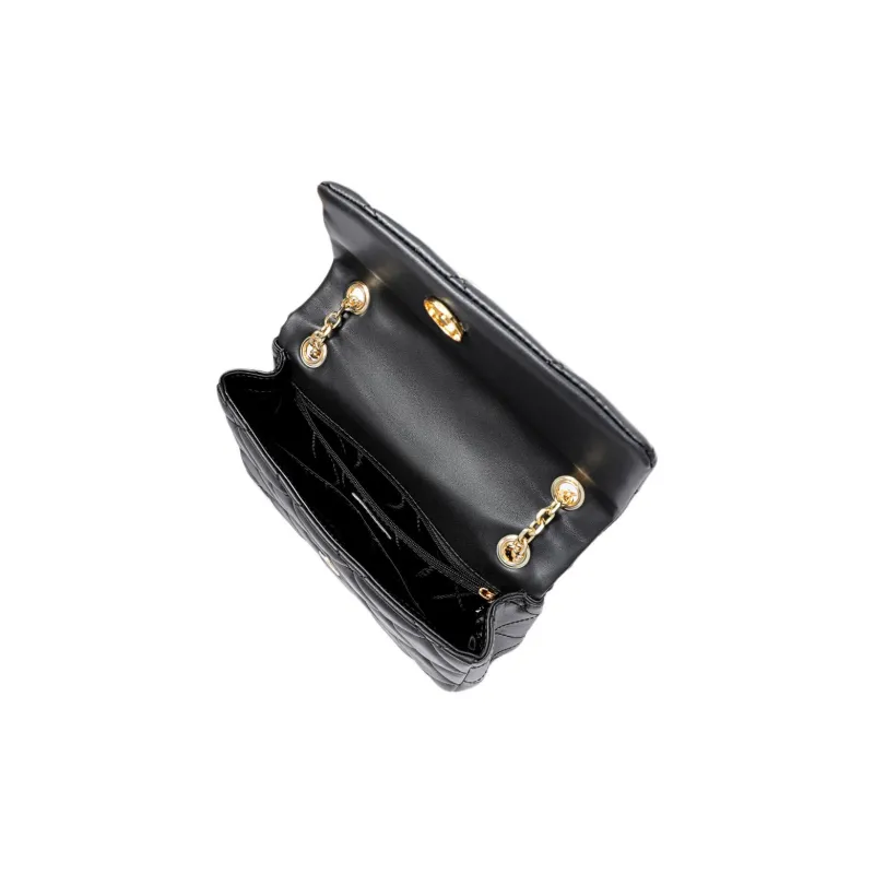 FION Leather & Metal Crossbody Bag Regular Women's Black-3