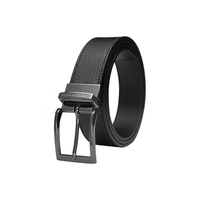 EMPORIO ARMANI Reversible Logo Engraved Buckle Belt-4