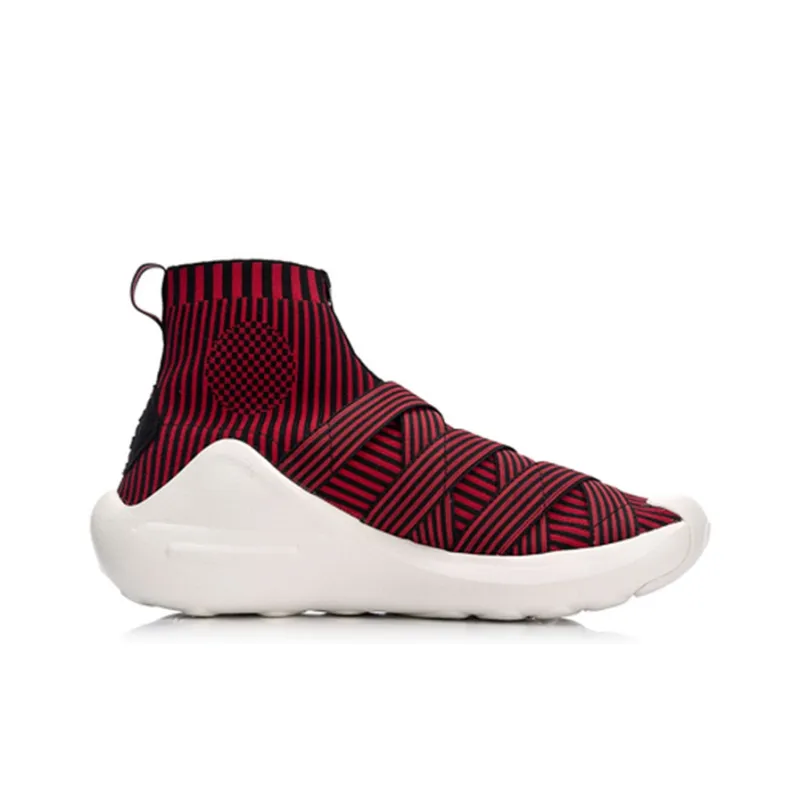 LiNing Essence High Top Vintage Basketball Shoes Men's Black Red-1