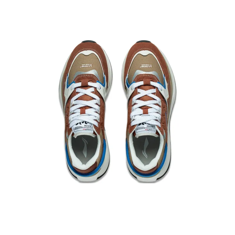 LiNing 001 Innocence V2 Innocent V2 Durable Breathable Low-Top Sports Casual Shoes Brown White-3