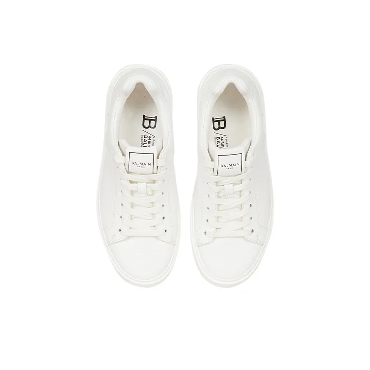 BALMAIN B Court Low Top Stylish Skateboarding Shoes Women's White-3