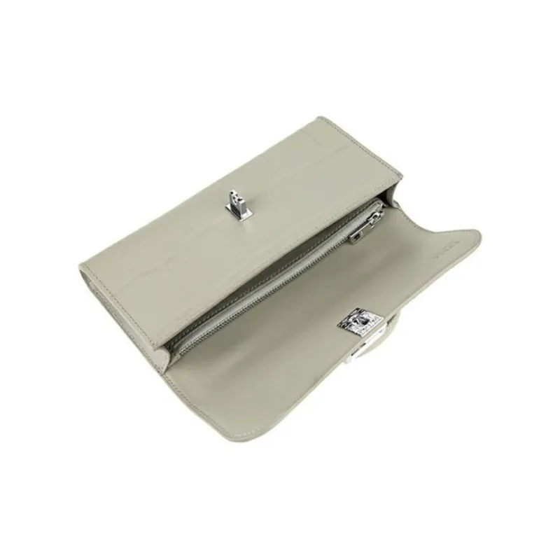 Furla Villa Leather Crossbody One Shoulder Wallet Mini Women's Gray-3