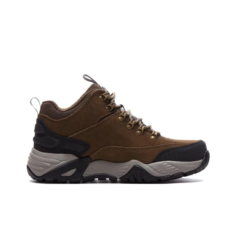 Skechers ARCH FIT RECON Anti-Slip Wear-Resistant Water-Resistant Warm Mid-Top Trekking Shoes Khaki-1