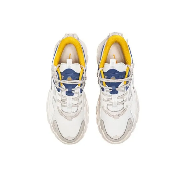 Erke Kunlun Five Elements Cushioning Anti-Slip And Wear-Resistant Low-Top Sports Casual Shoes White Blue-4