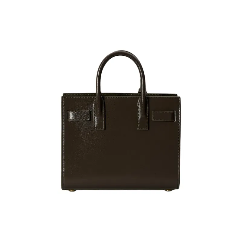 SAINT LAURENT SAC DE JOUR Calfskin Shoulder Bag, Crossbody Bag, Handbag Trumpets Women's Moss Green-3