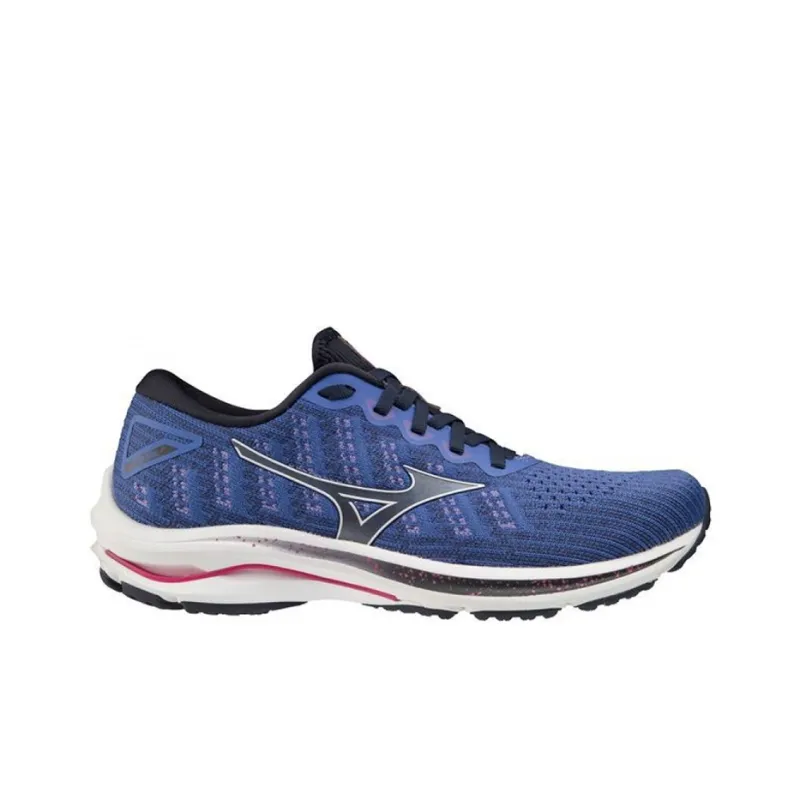 Mizuno Women's Wave Rider 25 Waveknit Super Wide 'Blue White' Women's-1