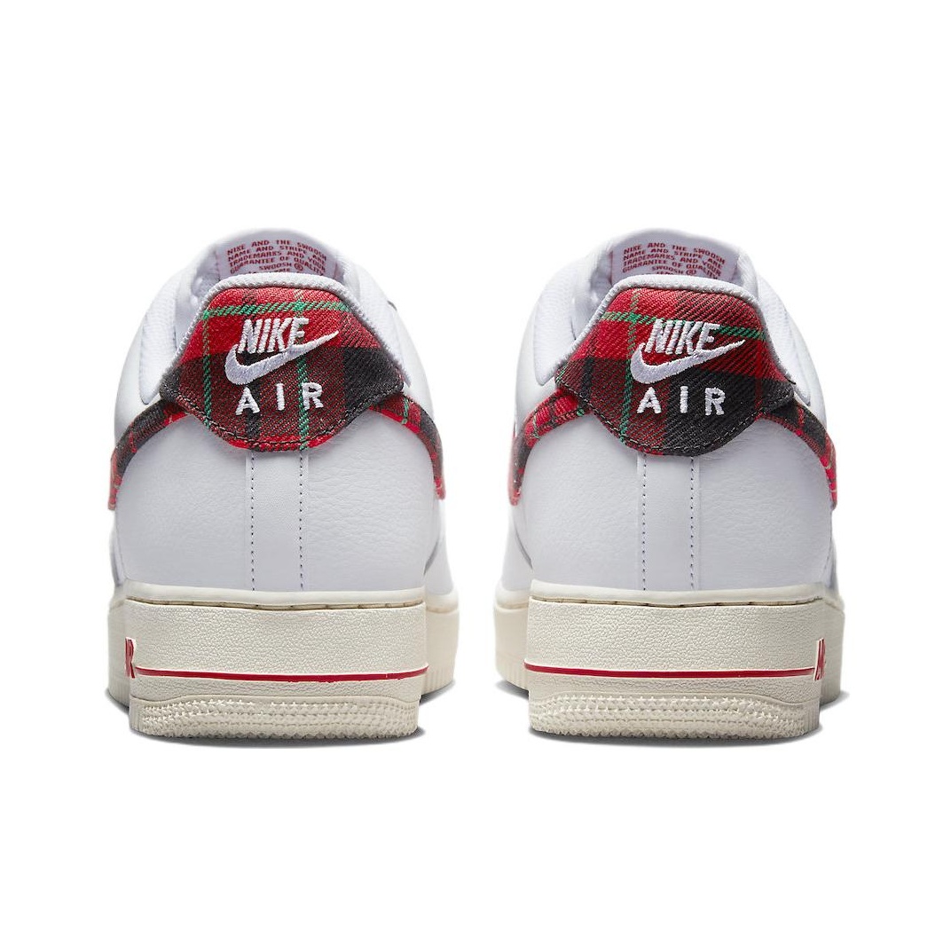 Nike Air Force 1 Low 07 LV8 Tartan Plaid White University Red POIZON