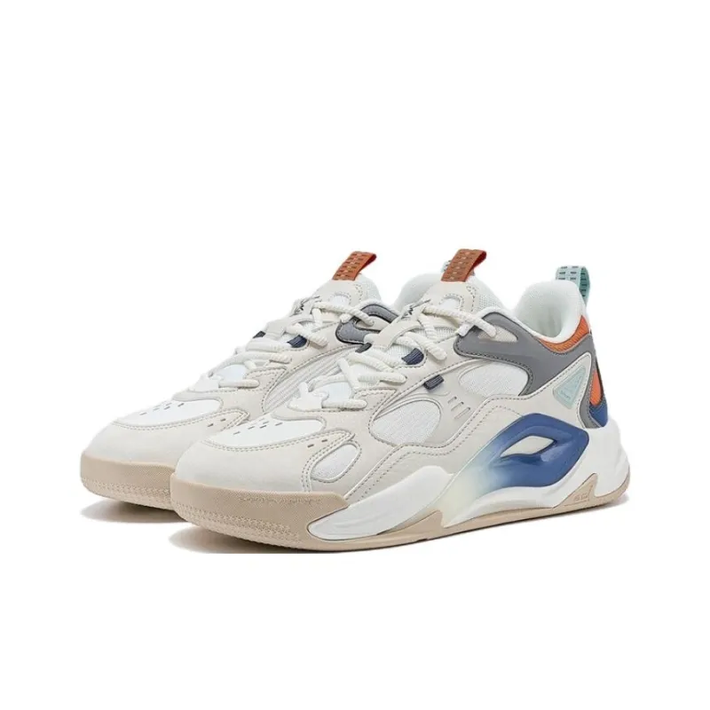 XTEP Liekong 2.0 Anti-Slip Wear-Resistant Low-Top Casual Shoes Men's Milk Tea White-1