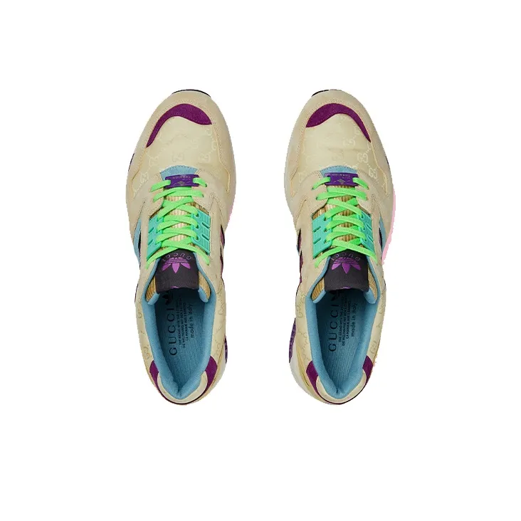 GUCCI X Adidas Originals ZX 8000 GG Monogram Sneakers Beige-2